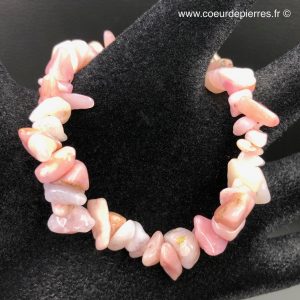 Bracelet chips en opale rose Péruvienne “Cordillère des Andes”