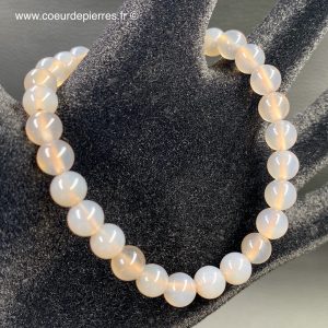 Bracelet en agate grise du Botswana perles de 6mm