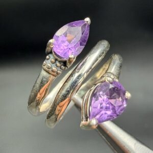 Bague Sertie d'Améthyste Ajustable