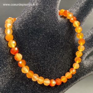 Bracelet cornaline “perles facettées 4mm”