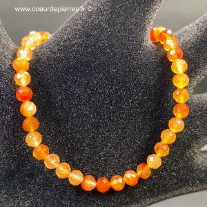 Bracelet cornaline “perles facettées 4mm”