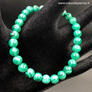 Bracelet en malachite du Congo perles de 7mm