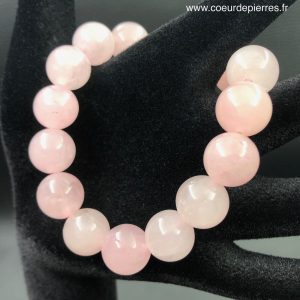 Bracelet quartz rose de Madagascar « perles de 12mm »