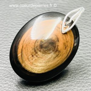 Pendentif en obsidienne “fire sheen” des USA (réf odf9)