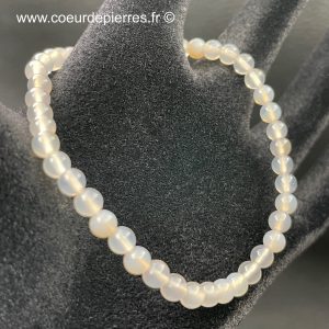 Bracelet en agate grise du Botswana “perles de 4mm”