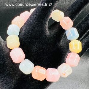 Bracelet Béryl, Aigue-marine, Héliodore, Morganite “perles cylindriques”