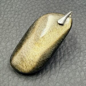 Pendentif en Obsidienne Dorée