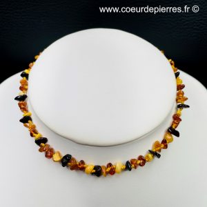 Collier ambre multicolore de la Mer Baltique “taille enfant” (ref caa17)