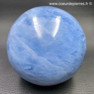 Sphère en calcite bleue de Madagascar de 1,374kg (réf scb4)