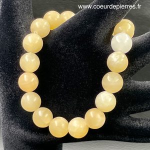 Bracelet en calcite orange perles de 10mm