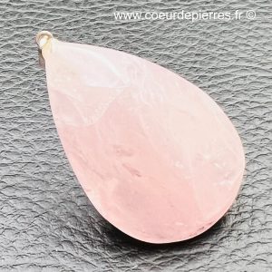 Pendentif en quartz rose de Madagascar (réf qro12)