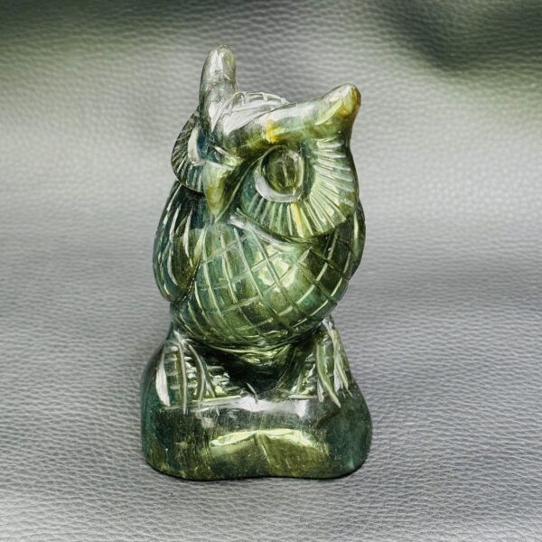 Hibou en Labradorite, Sculpture Spirituelle (réf slg2) – Image 3