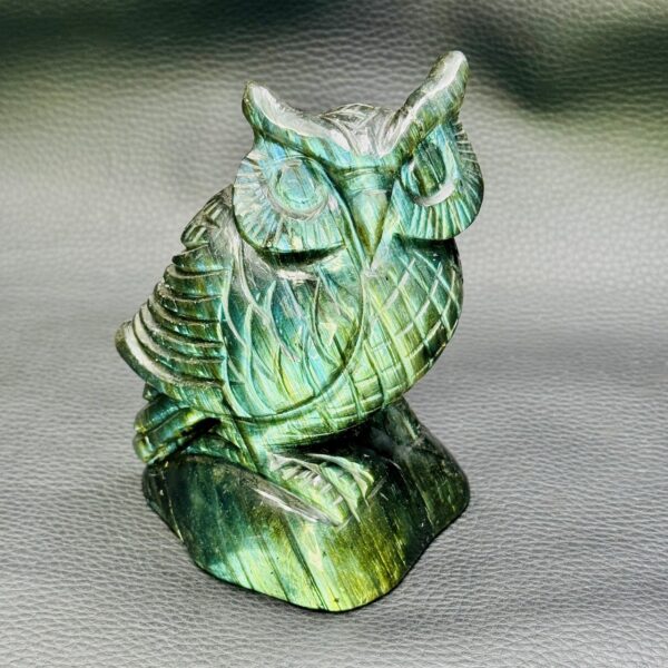 Hibou en Labradorite, Sculpture Spirituelle (réf slg2) – Image 4