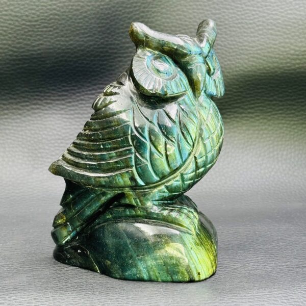 Hibou en Labradorite, Sculpture Spirituelle (réf slg2) – Image 5