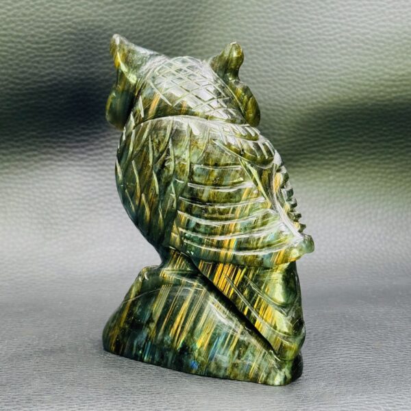Hibou en Labradorite, Sculpture Spirituelle (réf slg2) – Image 6