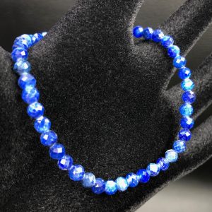 Bracelet en cyanite bleue du Brésil perles facettés de 4mm