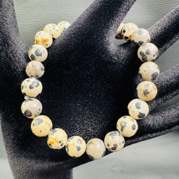Bracelet en Jaspe-Dalmatien