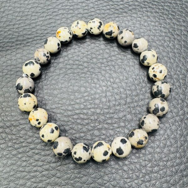 Bracelet en jaspe dalmatien "perles 8mm" – Image 3