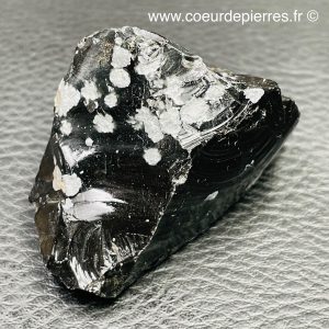 Obsidienne flocons de neige brute (réf ofn8)