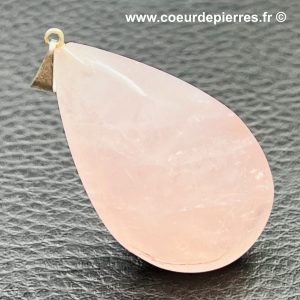 Pendentif en quartz rose de Madagascar (réf qro18)