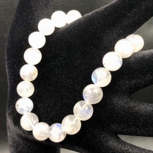 Bracelet en péristerite perles de 8mm « labradorite blanche » (réf bpla4)