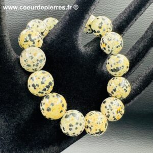 Bracelet en jaspe Dalmatien “perles 14mm”