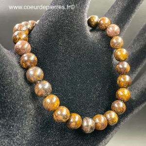 Bracelet perle en Bronzite de Birmanie perles de 6mm