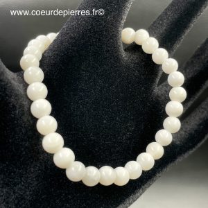Bracelet nacre blanc perles de 6mm