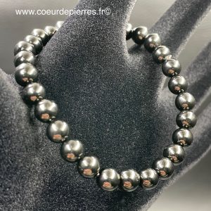Bracelet en jais de Mongolie perles de 6mm