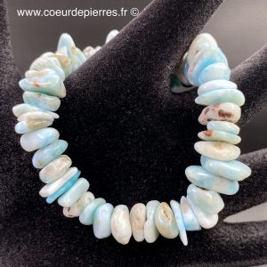 Bracelet chips en Larimar de République Dominicaine “qualité extra”