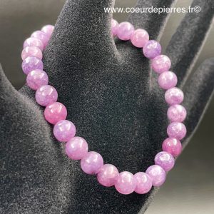 Bracelet en lépidolite violette du Brésil perles de 6mm “qualité extra”