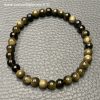 Bracelet en Obsidienne Dorée du Mexique “perles 6mm” – Image 4