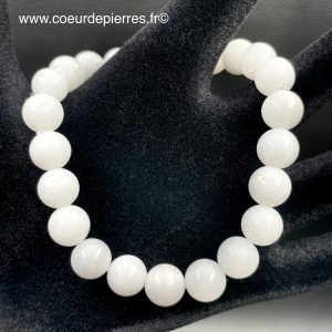Bracelet en agate blanche du brésil perles de 8mm
