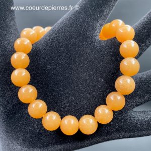 Bracelet en calcite orange « perles 8mm » (top qualité)