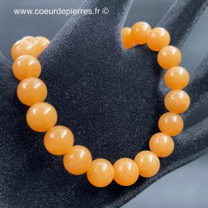 Bracelet en calcite orange “perles 8mm” (top qualité)