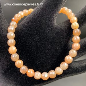 Bracelet en pierre de lune adulaire du Sri Lanka perle facettées de 6mm « top qualité »