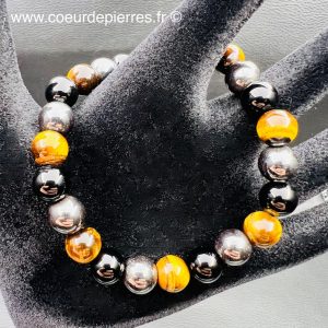 Bracelet Onyx Hématite Oeil de Tigre “perles 8mm”