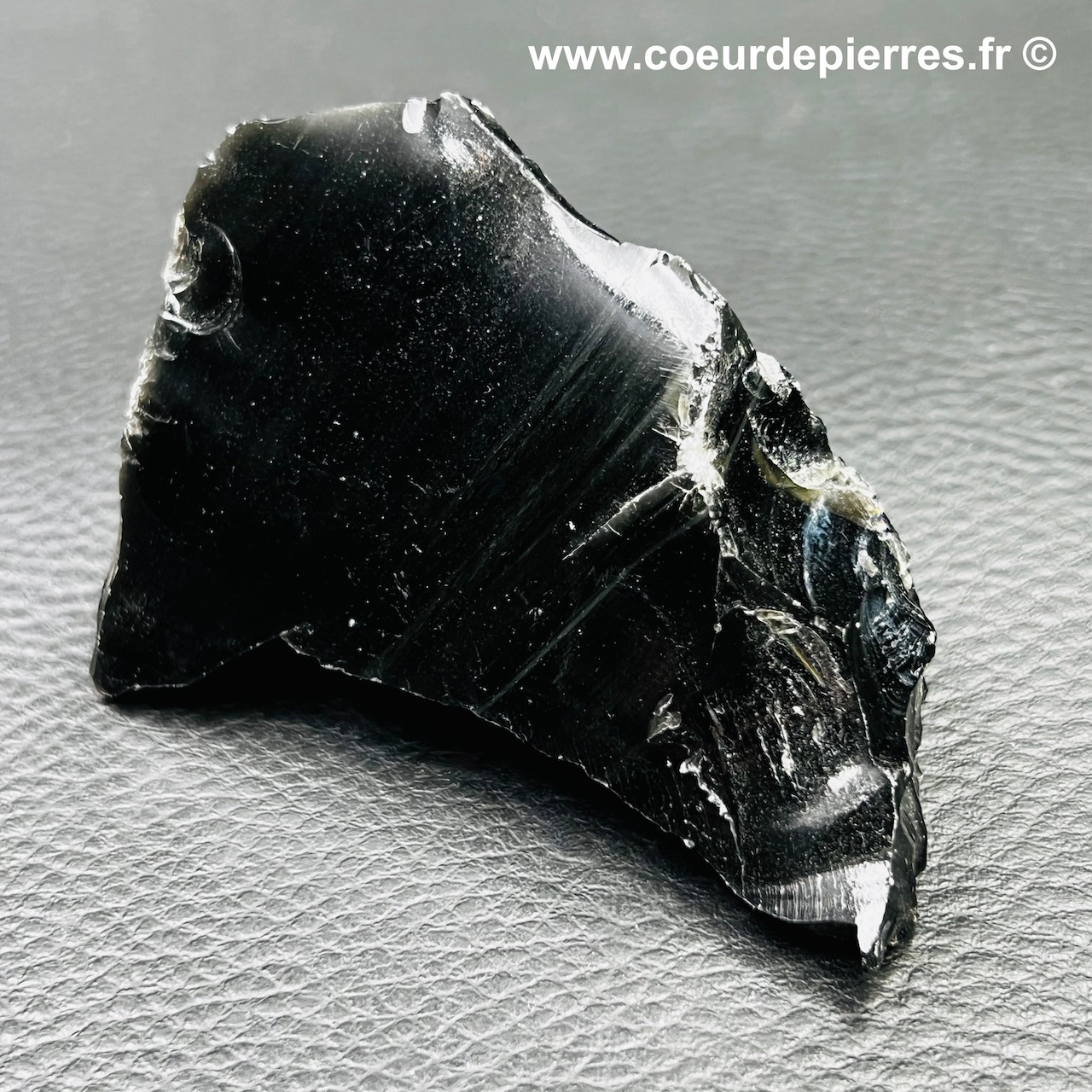 Obsidienne noire brute du Mexique (réf ob7)