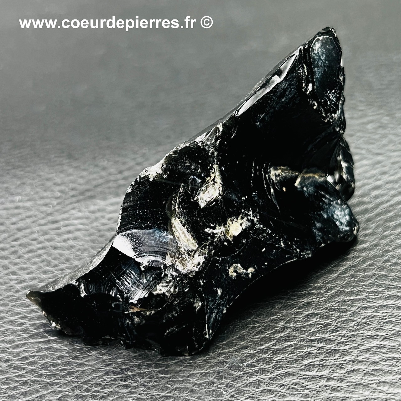 Obsidienne noire brute du Mexique (réf ob7)