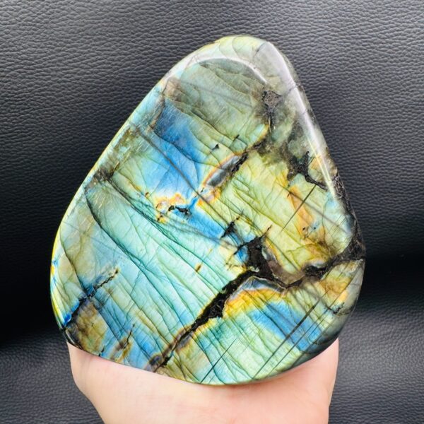 Labradorite Verte de Madagascar "bloc poli" (réf blp75) – Image 6
