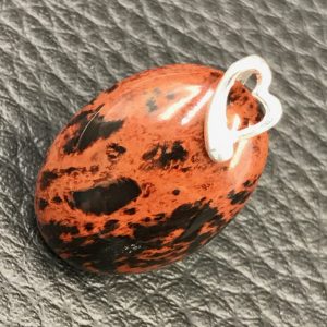 Pendentif en obsidienne acajou « Mahogany » du Mexique (réf poa2)