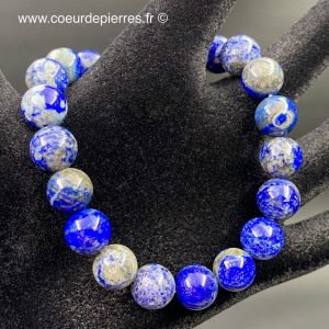 Bracelet en lapis lazuli d’Afghanistan « perles de 9mm »