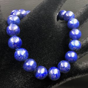 Bracelet en lapis lazuli d’Afghanistan perles de 10mm