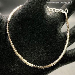 Bracelet en quartz fumé du Brésil perles facettés de 2mm