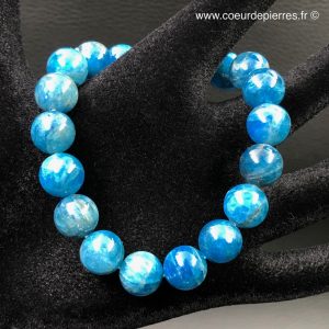 Bracelet en apatite bleue de Madagascar « perles de 10mm »