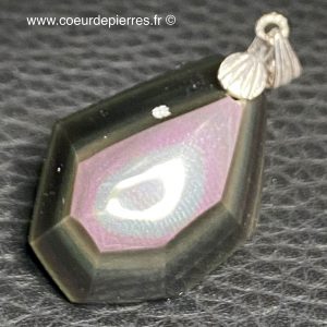 Pendentif obsidienne oeil céleste « suprême », mine « La Lobera », Nayarit, Mexique (réf ooc6)