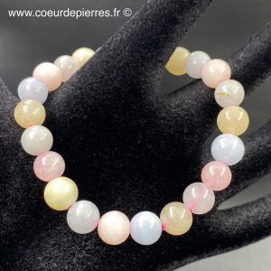 Bracelet en Béryl, Aigue-marine, Héliodore et Morganite “perles de 8 mm”