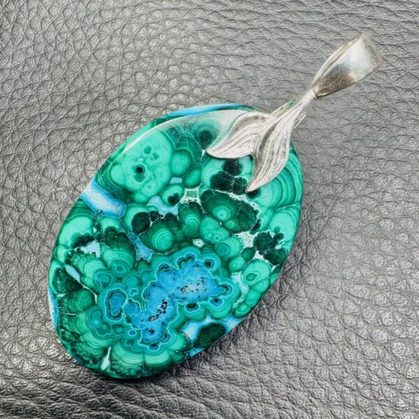 Pendentif en Chrysocolle et Malachite (réf pm17) – Image 2