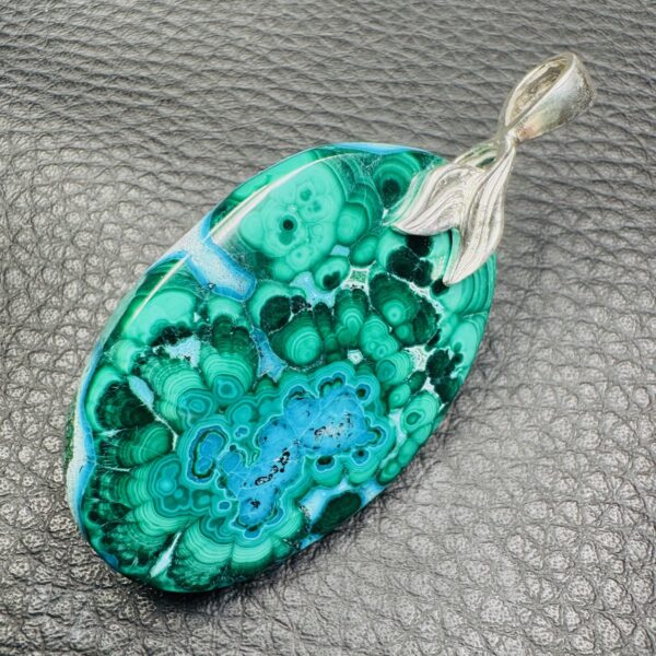 Pendentif en Chrysocolle et Malachite (réf pm17) – Image 3