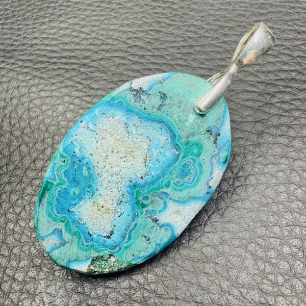 Pendentif en Chrysocolle et Malachite (réf pm17) – Image 4